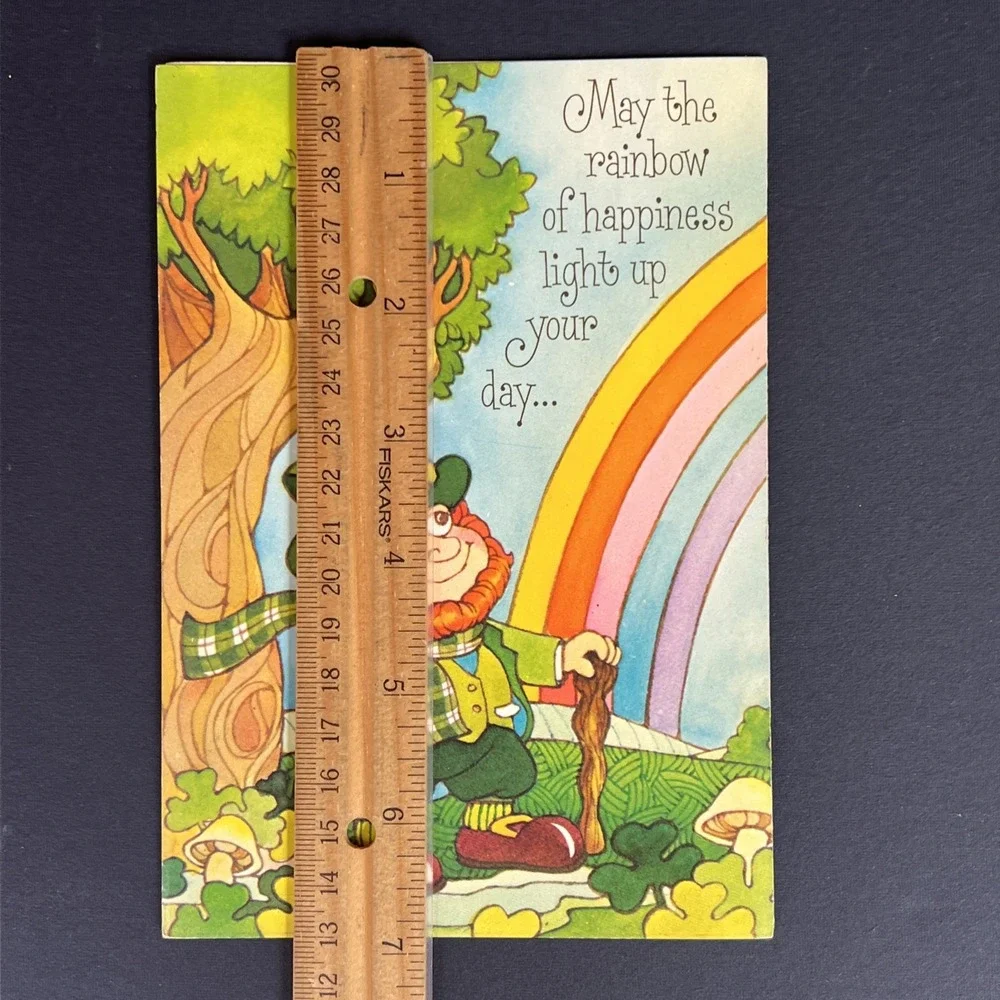 VTG St Patrick's Day Greeting Cards Set 3 Unused Rainbow Leprechaun Mary Grace
